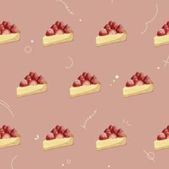 いちごタルトの壁画
