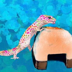 ヒョウモントカゲモドキ（レオパードゲッコー）の似顔絵