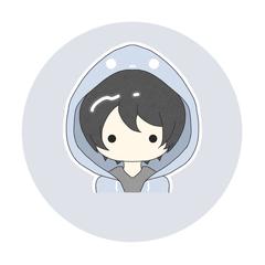 ゆるいパーカーの男の子