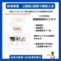 公開わずか2週間で、新規顧客の入会・契約を獲得・満足度★5つ
