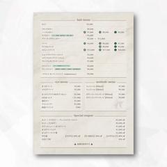 メニュー表のデザイン制作させていただきました☆