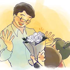 「父の日」企画プレゼンのアイキャッチ　父・子
