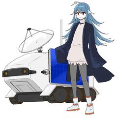 宇宙探索ロボットと女の子の立ち絵