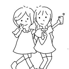 写真を撮っている女の子達