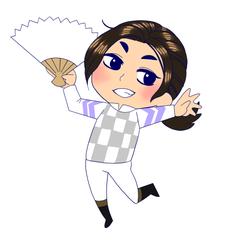 佐々木世羅騎手のイラスト(横断幕用)