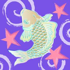 ポップなコイのイラスト