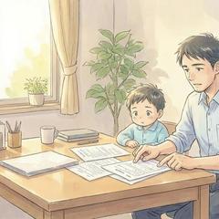 温かみのある家族イラスト制作