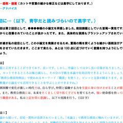 小論文の添削例を一部抜粋