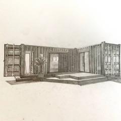 鉛筆画（＋デジタル補正）での建物・内観
