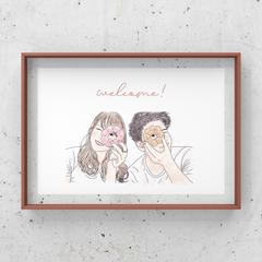 似顔絵イラスト ウェルカムボード