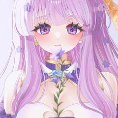 桔梗を持つ少女