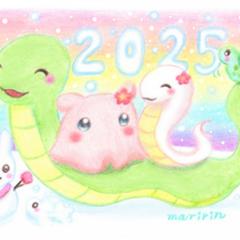 年賀状イラスト制作（2025年　巳年）