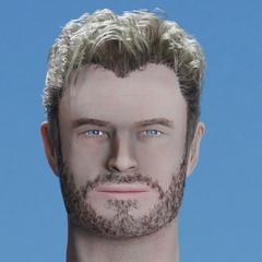 Chris Hemsworth氏の顔のモデリング