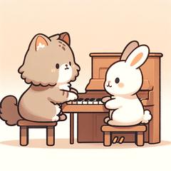 ピアノと動物