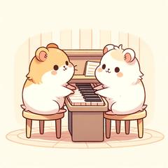 ピアノと動物