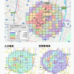統計データを用いた精密な商圏分析マップ