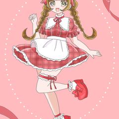 エプロンワンピースの女の子