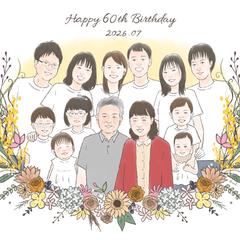還暦祝い似顔絵