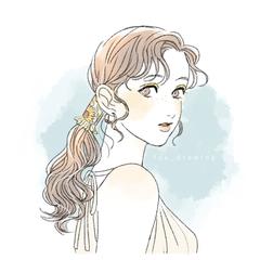 透明感のある女性イラスト
