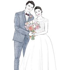 結婚式のペーパーアイテム用のイラスト作成サンプルです！