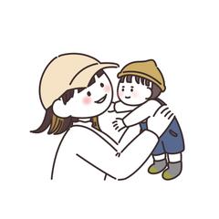 親子の似顔絵