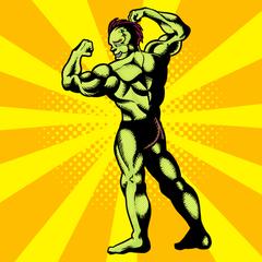 モンスターグリルの公式キャラクターをアメコミ風に作成