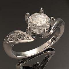 友人の婚約指輪をCADで作成しました