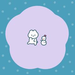 ゆきだるまふんわりイラスト