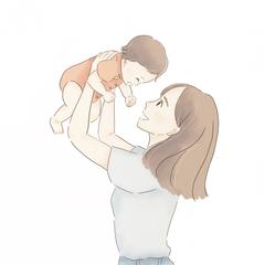 向かい合う親子