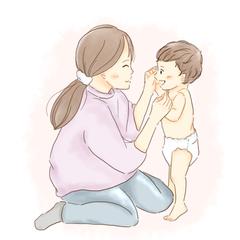 ベビーマッサージ講師の親子イラスト