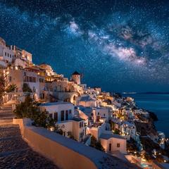 サントリーニ島の夜