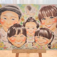 笑顔がとっても素敵なご家族★元気になれる似顔絵