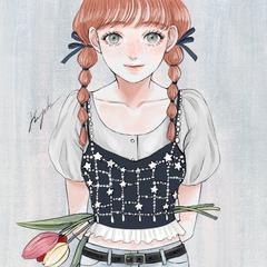 現代服の赤毛のアン