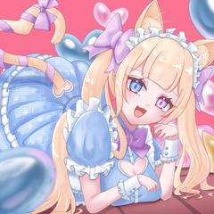 猫の日、ツインテールの日にちなんだイラスト