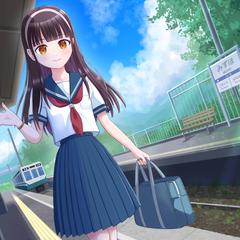 オリジナルイラスト「田舎の夏の駅」