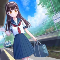 オリジナルイラスト「田舎の夏の駅」