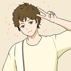 柔らかい、優しい、軽いイメージの男性