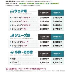 釣りウェア専門クリーニング 料金表制作事例