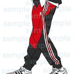 adidasモデルのイラスト