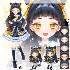 黒猫モチーフの女の子