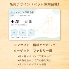 名刺デザイン（ペット保険会社想定）※架空案件