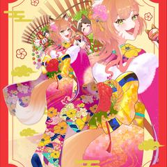 Vtuber様年賀状用お着物デザイン