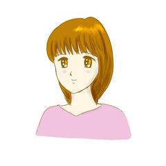 ピンクのセーターを着た女性。