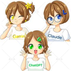 オリジナルキャラの女の子を3パターンで
