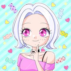 ポップで可愛い90年代アニメ風イラスト