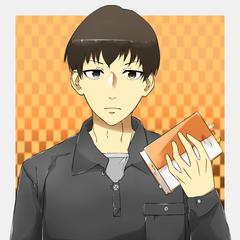 手帳を持った男性のイラスト