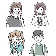 シンプル線画の似顔絵