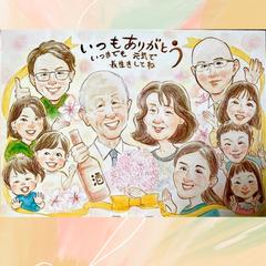 長寿祝い似顔絵