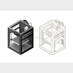 3Dプリンター〈描き込みプラン〉｜アイソメトリックのイラスト