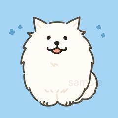 ゆるかわ動物イラスト（サモエド）
